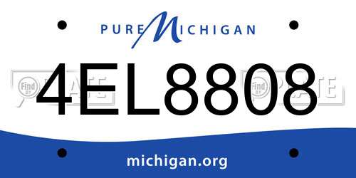 4EL8808 Michigan License Plate
