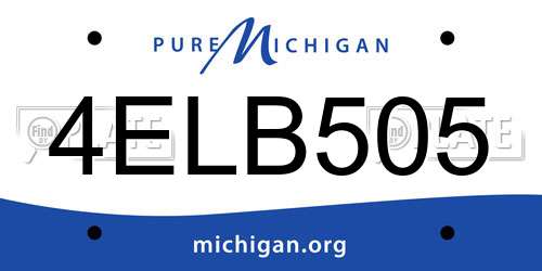 4ELB505 Michigan License Plate