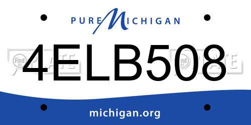 4ELB508 Michigan License Plate