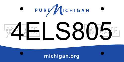4ELS805 Michigan License Plate