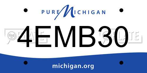 4EMB30 Michigan License Plate