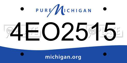 4EO2515 Michigan License Plate