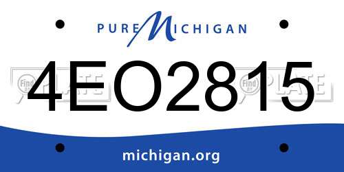 4EO2815 Michigan License Plate