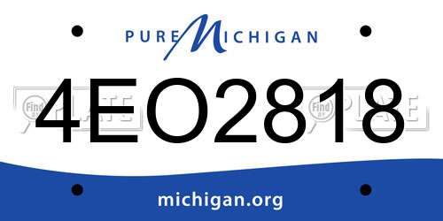 4EO2818 Michigan License Plate