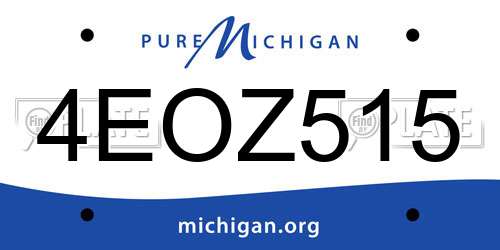 4EOZ515 Michigan License Plate