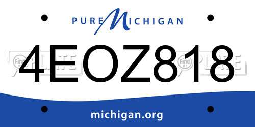4EOZ818 Michigan License Plate