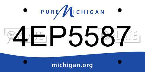 4EP5587 Michigan License Plate
