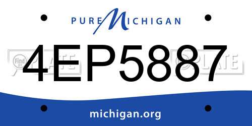 4EP5887 Michigan License Plate