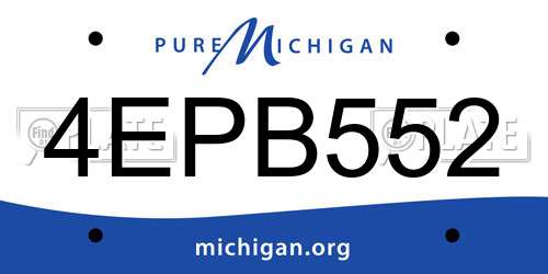 4EPB552 Michigan License Plate