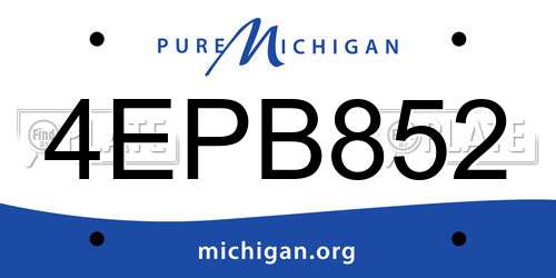 4EPB852 Michigan License Plate
