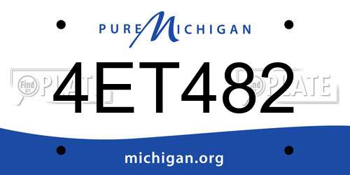 4ET482 Michigan License Plate