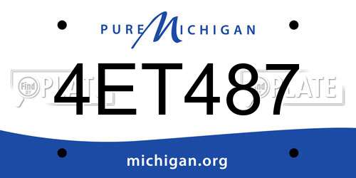 4ET487 Michigan License Plate