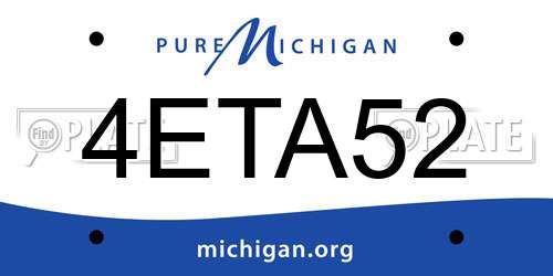 4ETA52 Michigan License Plate