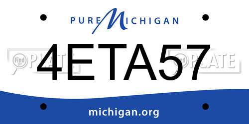 4ETA57 Michigan License Plate
