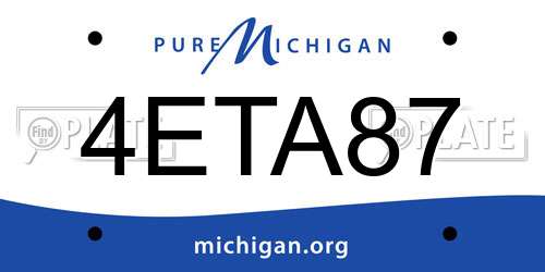 4ETA87 Michigan License Plate
