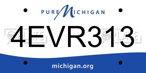4EVR313 Michigan License Plate