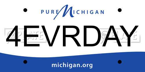 4EVRDAY Michigan License Plate