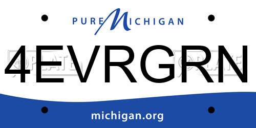 4EVRGRN Michigan License Plate