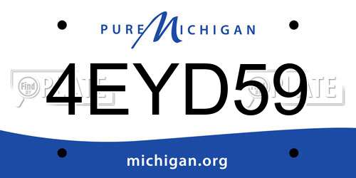 4EYD59 Michigan License Plate