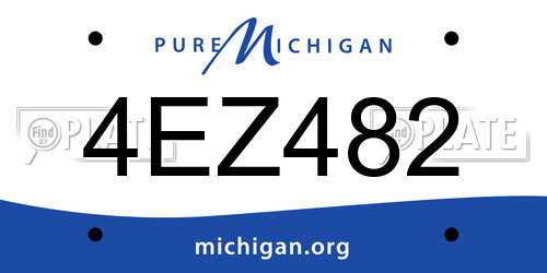 4EZ482 Michigan License Plate