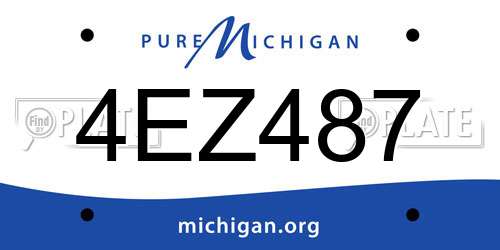 4EZ487 Michigan License Plate