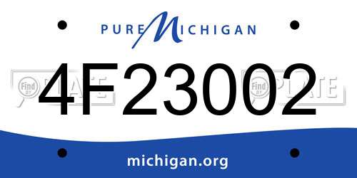 4F23002 Michigan License Plate