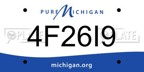 4F26I9 Michigan License Plate