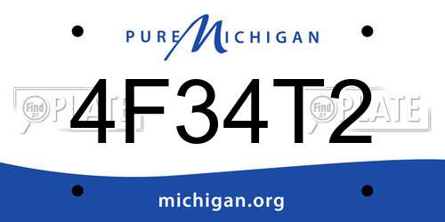 4F34T2 Michigan License Plate