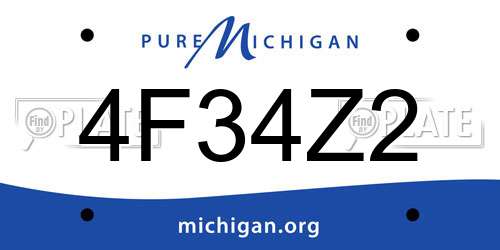 4F34Z2 Michigan License Plate