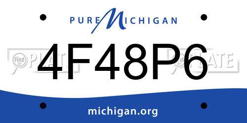 4F48P6 Michigan License Plate