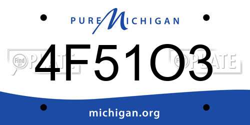 4F51O3 Michigan License Plate