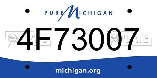 4F73007 Michigan License Plate