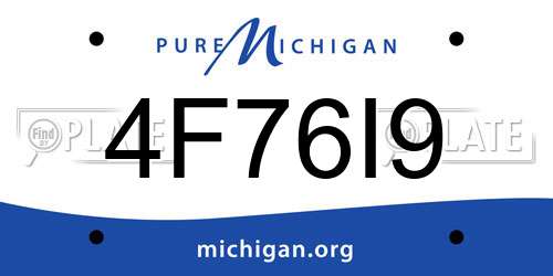 4F76I9 Michigan License Plate