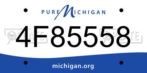 4F85558 Michigan License Plate