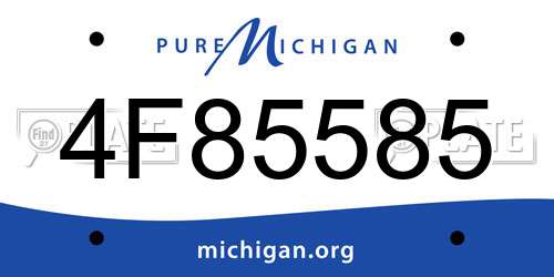 4F85585 Michigan License Plate