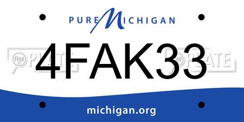 4FAK33 Michigan License Plate