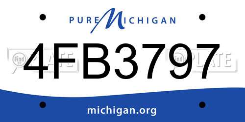 4FB3797 Michigan License Plate