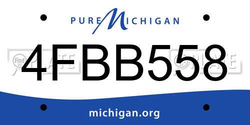 4FBB558 Michigan License Plate