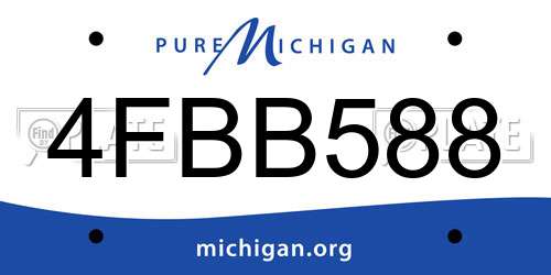 4FBB588 Michigan License Plate