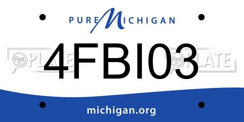 4FBI03 Michigan License Plate