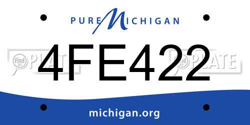 4FE422 Michigan License Plate
