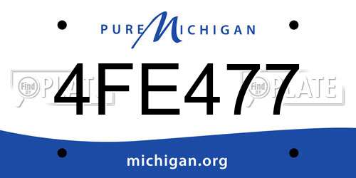 4FE477 Michigan License Plate