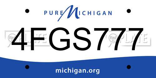 4FGS777 Michigan License Plate