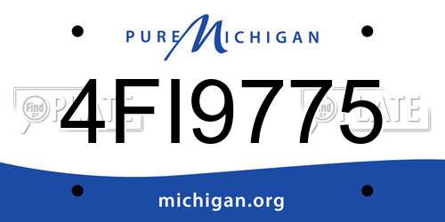 4FI9775 Michigan License Plate