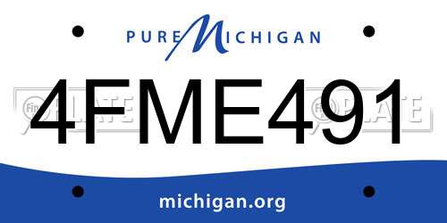 4FME491 Michigan License Plate