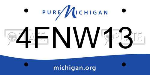4FNW13 Michigan License Plate