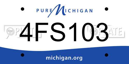 4FS103 Michigan License Plate