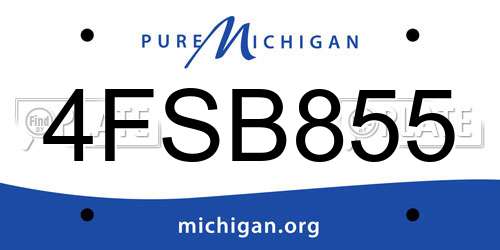 4FSB855 Michigan License Plate