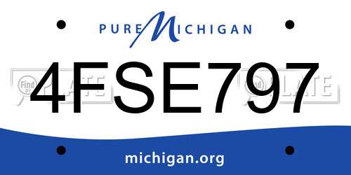 4FSE797 Michigan License Plate