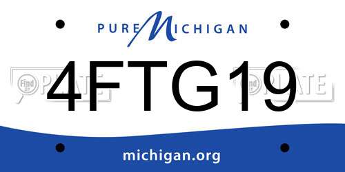 4FTG19 Michigan License Plate